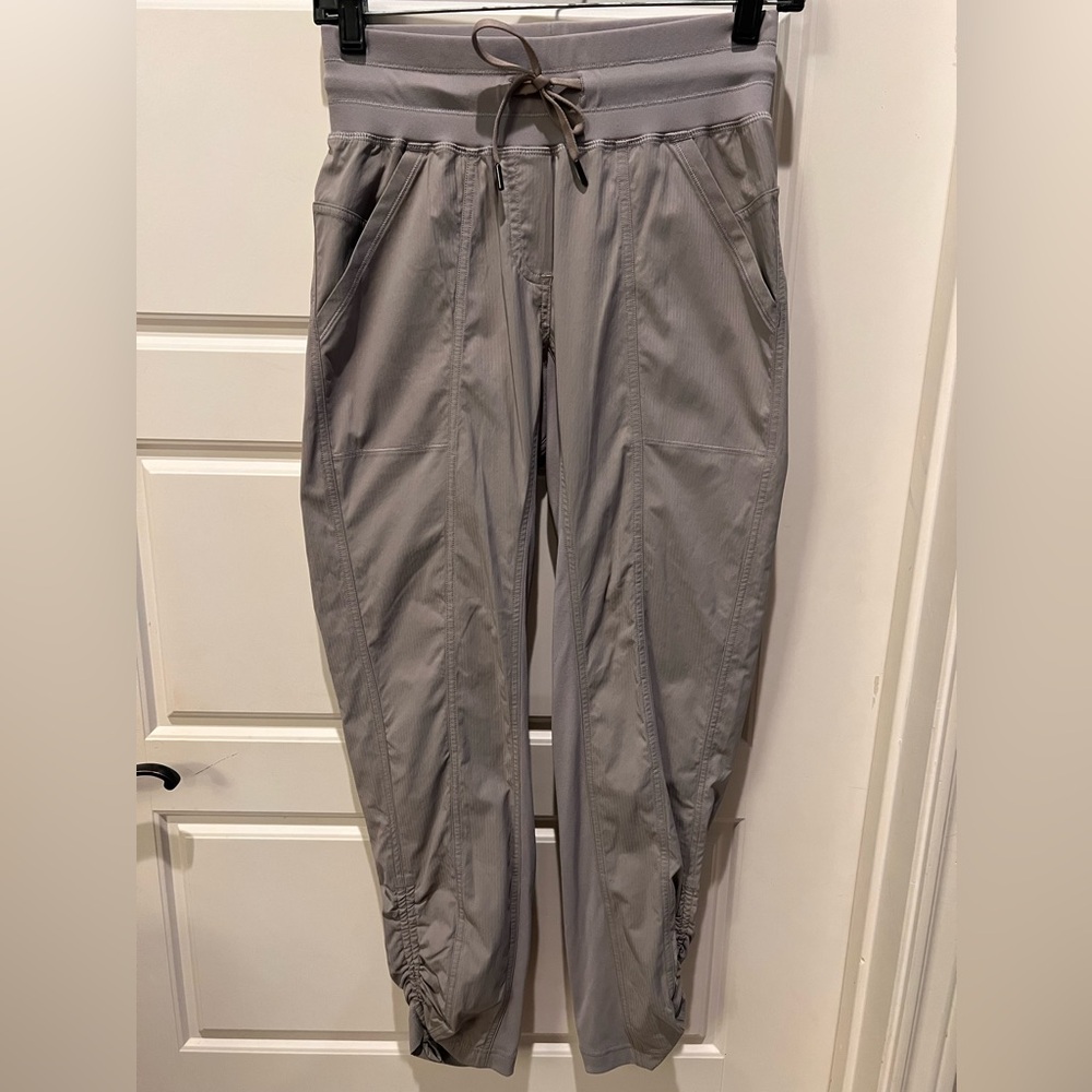 CRZ YOGA Gray Track Pants with Elastic Waistband and Cuffed Legs